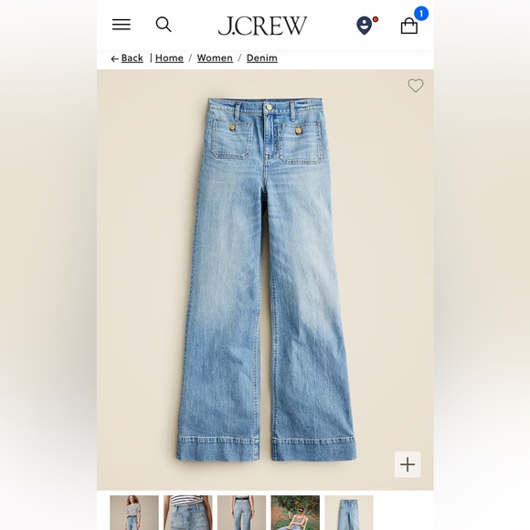 J. Crew Sailor denim trouser in Blue River wash - Picture 4 of 6